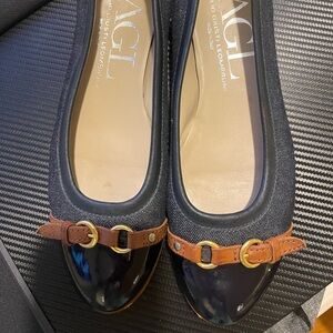 AGL denim ballet flats with Classic Design